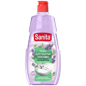 Средство для мытья посуды Sanita универсальное Лаванда и розмарин, 450 мл
