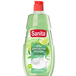 Средство для мытья посуды Sanita универсальное Матча и лайм, 450 мл