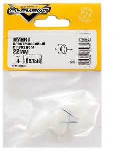 Подпятник пластиковый 22мм (белый 4 шт)