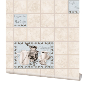 Обои виниловые Элизиум Кофе 0,53х10м, светло-бежевый