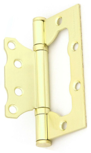 Дверная петля универсальная накладная Palladium 100х75х2,5 матовое золото