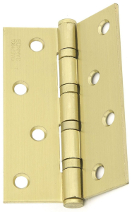 Дверная петля универсальная врезная ФАБРИКА ЗАМКОВ 100х70х2,5 мм матовая латунь