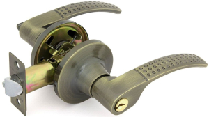 Дверная ручка-защелка PALLADIUM 3903 AB ET с ключом и фиксатором античная бронза