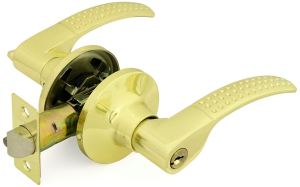 Дверная ручка-защелка PALLADIUM 3903 PB ET с ключом и фиксатором золото