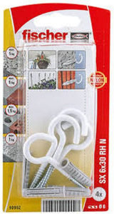 Дюбель-крюк универсальный распорный Fischer SX 6x30 4 шт