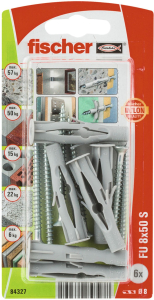 Дюбель универсальный распорный Fischer UX 8x50 мм с шурупом 6 шт