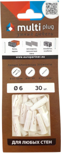 Дюбель универсальный распорный ЕВРОПАРТНЕР MULTI Plug 6x25 мм 30 шт
