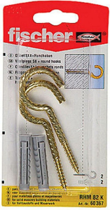 Дюбель универсальный распорный Fischer 8х40 мм c круглым крюком 2 шт