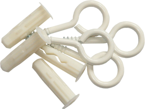 Дюбель ЕВРОПАРТНЕР MULTI 6x25 мм с петлей-шурупом 3,5х25 мм эмаль 4 шт