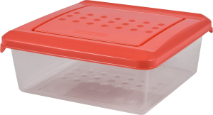 Контейнер Plast Team Pattern коралловый 0,5 л квадратный