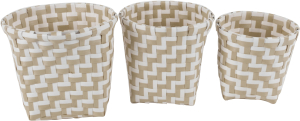 Набор корзин для хранения полипропилен бежевые 3 шт