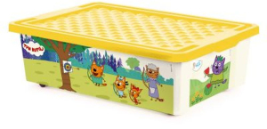 Детский ящик Little Angel ТРИ КОТА Игры. Веселье 30 л, на колесах, 610х405х193мм