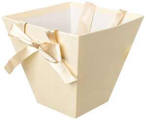 Коробка для букета 105x195x180 мм картонная слоновая кость