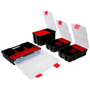 Набор органайзеров пластик черно-красный 4 шт