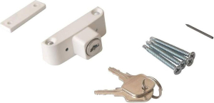 Замок JET на створку с ключом сталь белый