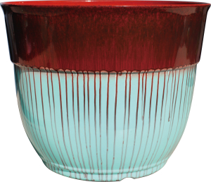 Кашпо d38,1 см пластиковое античное светло-синее