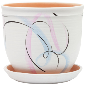 Горшок керамический многоцветный с поддоном D-5-11 d14 см