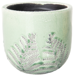 Горшок d11,5 см h10 см глиняный зеленый