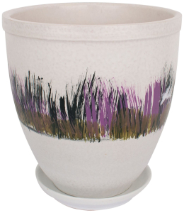 Горшок GARDEN SHOW Сталкер d21 см 5 л керамический белый с поддоном