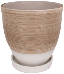 Горшок GARDEN SHOW Танго d17,4 см 2,4 л керамический бежевый с поддоном