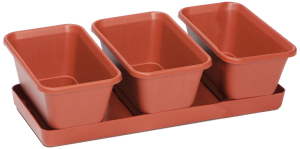 Набор кашпо Darel Plastic JARDINI 33x16,5x8,5 см полипропиленовое терракот
