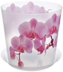 Кашпо IDEA ДЕКО d12,5 см 1,2 л полипропиленовое розовое с поддоном