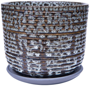 Горшок Дракон d12 см керамический серо-коричневый с поддоном