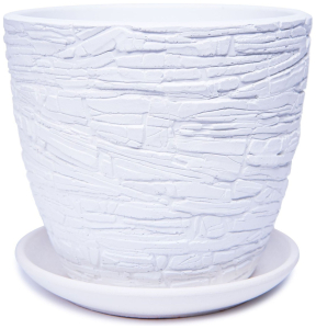 Горшок Скала d15 см бетонный белый с поддоном