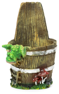 Кашпо Лягушка на кадушке D9 см полистоун