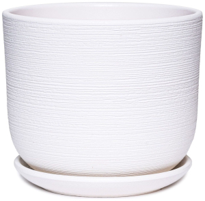 Горшок Крафт d19 см керамический белый с поддоном