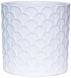 Кашпо Ракушка d15 см бетонное белое