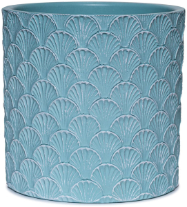 Кашпо Ракушка d15 см бетонное бирюзовое