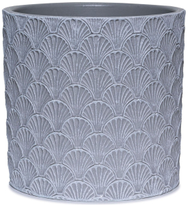 Кашпо Ракушка d15 см бетонное серое