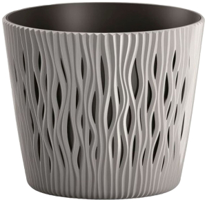 Кашпо Prosperplast Sandy Round d15,8 см 1,7 л пластик серый камень