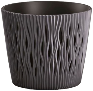 Кашпо Prosperplast Sandy Round d18,9 см 3 л антрацитовое