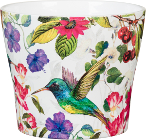 Кашпо керамическое Scheurich 808 декор Тропикана D15