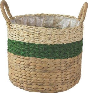 Кашпо водный гиацинт с металлическим ободком D26 H21