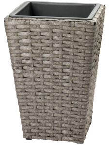 Кашпо Ротанг 28х28х40 см серое