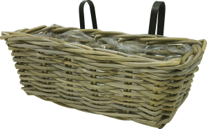 Ящик балконный 46 см из ротанга серый