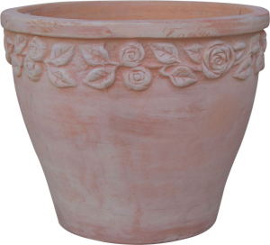 Горшок керамика с розами терракотовый D51 H49 см