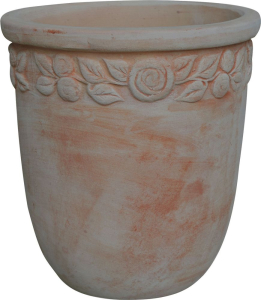 Горшок керамика с розами терракотовый D51 H50 см