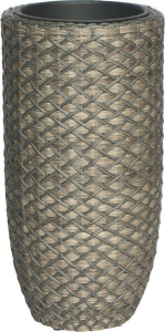 Горшок пластик плетеный серый D28 H53 см