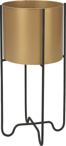 Горшок металл золотой H55 см