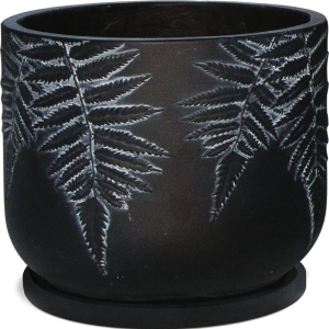 Горшок фибробетон vio черный D24 см 802161