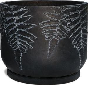 Горшок фибробетон vio черный D37 см 802163