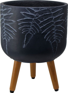 Горшок фибробетон vio черный D30 H39 см