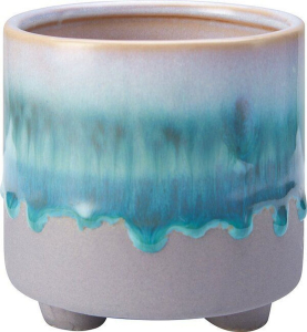 Горшок керамика голубой/серый D10 H10 см