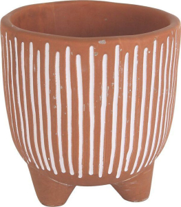 Горшок цемент бежевый/белый D15 H16 см