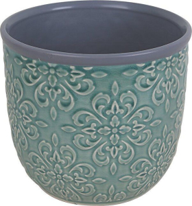 Горшок керамика синий D16,5 H15 см