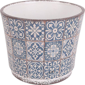 Горшок керамика синий D16,7 H13,8 см